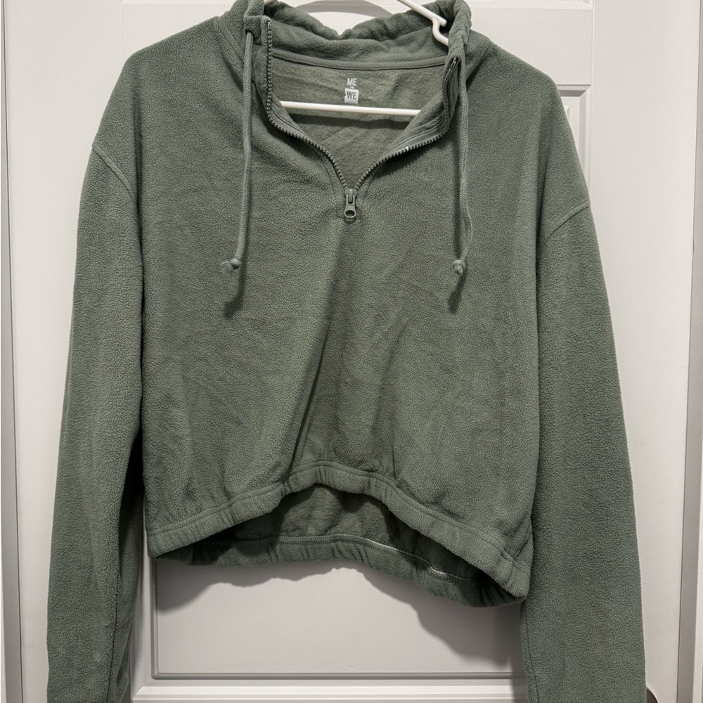 Me to We Sage Green Quarter-Zip Hoodie